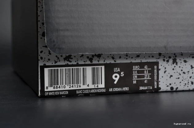 Retro 384664-116 white Jordan 6 Maroon Air 1205